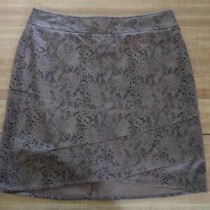 Love Riche Brown Mini Asymmetrical Pencil Skirt